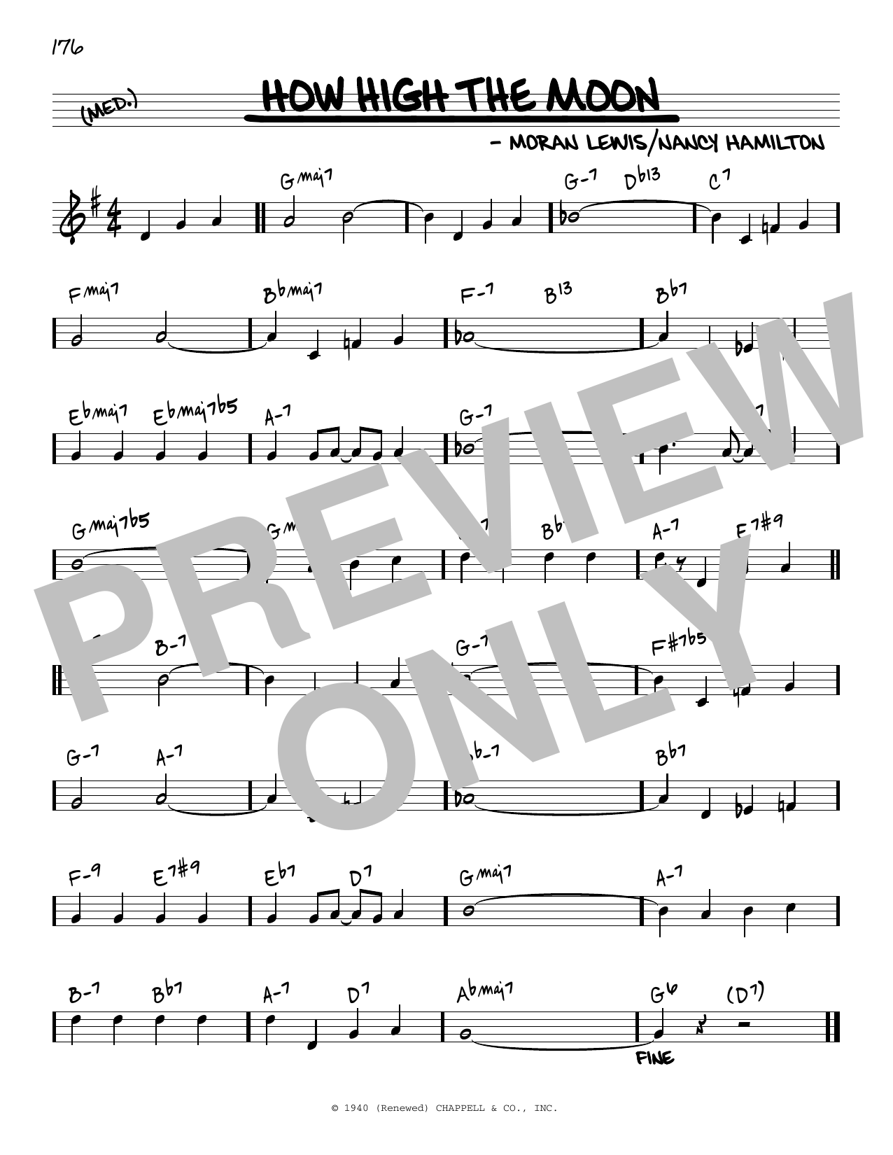 Les Paul & Mary Ford How High The Moon [Reharmonized version] (arr. Jack Grassel) Sheet Music Notes & Chords for Real Book – Melody & Chords - Download or Print PDF