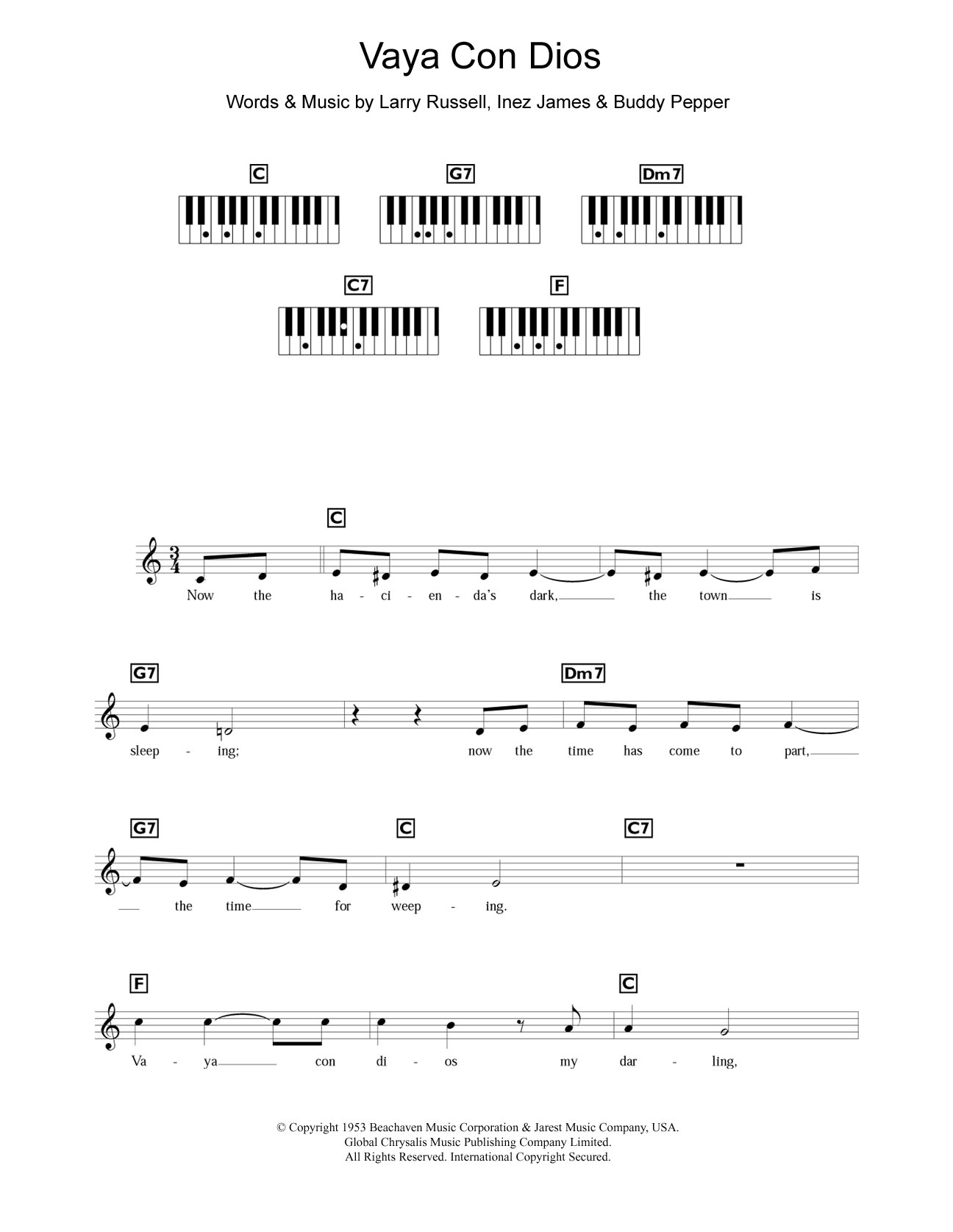 Les Paul Vaya Con Dios Sheet Music Notes & Chords for Keyboard - Download or Print PDF
