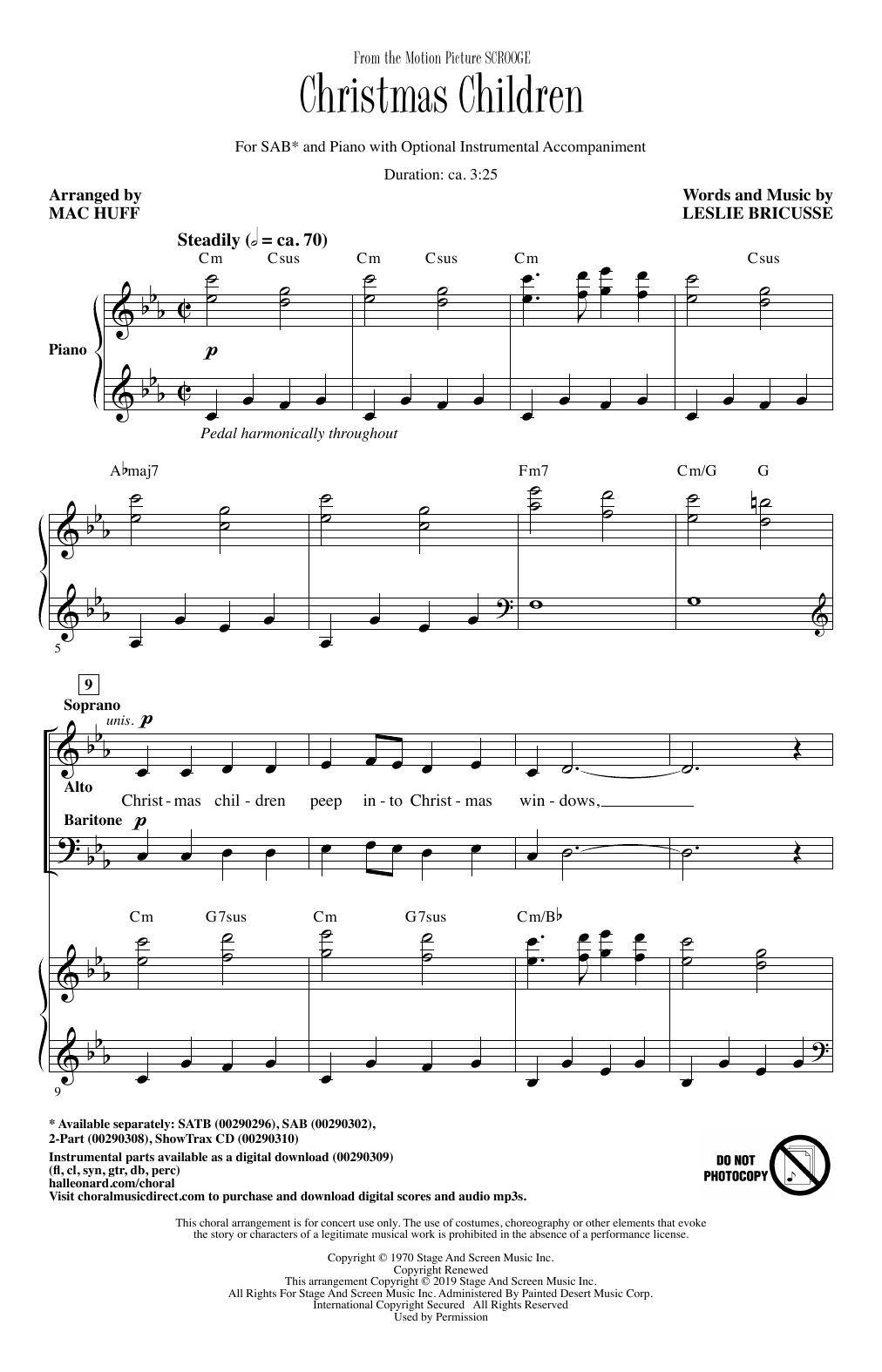 Leslie Bricusse Christmas Children (from Scrooge) (arr. Mac Huff) Sheet Music Notes & Chords for SAB Choir - Download or Print PDF