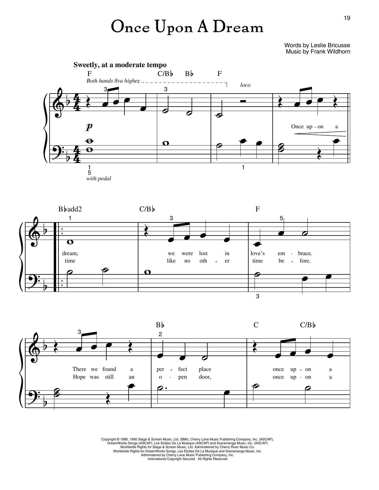 Leslie Bricusse Once Upon A Dream (from Jekyll And Hyde) Sheet Music Notes & Chords for Big Note Piano - Download or Print PDF
