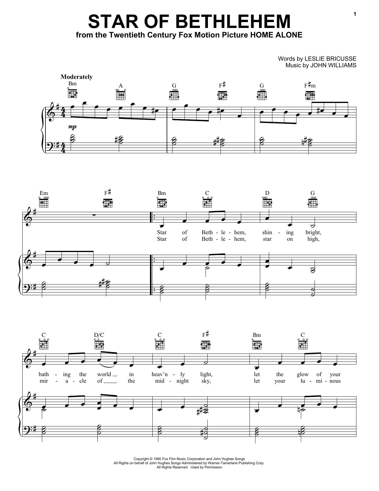 Leslie Bricusse Star Of Bethlehem Sheet Music Notes & Chords for Piano, Vocal & Guitar (Right-Hand Melody) - Download or Print PDF