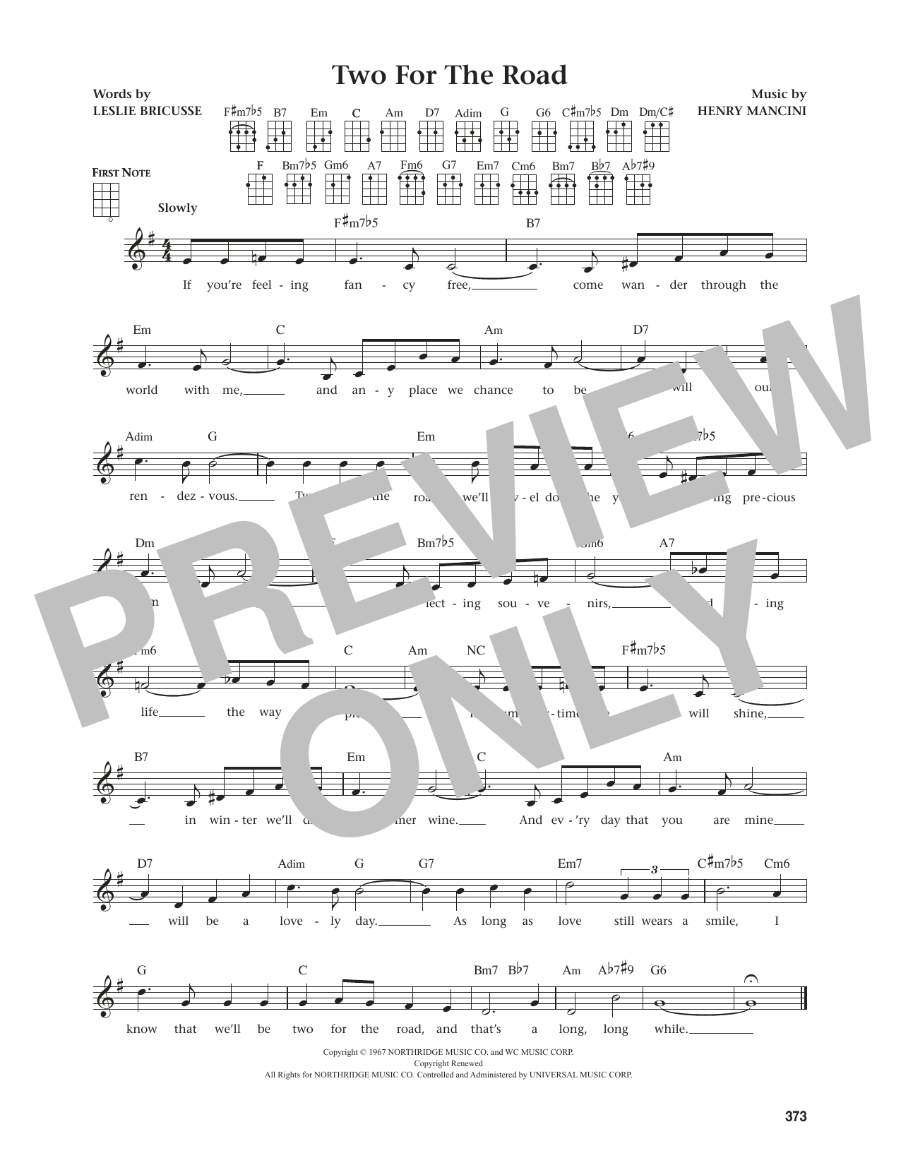 Leslie Bricusse Two For The Road (from The Daily Ukulele) (arr. Jim Beloff) Sheet Music Notes & Chords for Ukulele - Download or Print PDF