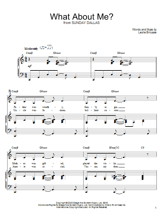 Leslie Bricusse What About Me? Sheet Music Notes & Chords for Piano, Vocal & Guitar (Right-Hand Melody) - Download or Print PDF