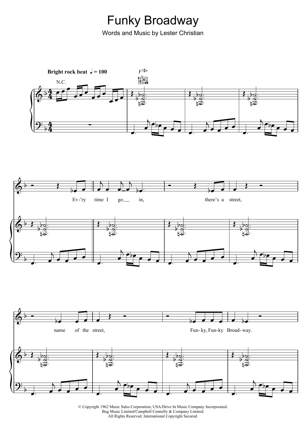Lester Christian Funky Broadway Sheet Music Notes & Chords for Piano, Vocal & Guitar - Download or Print PDF