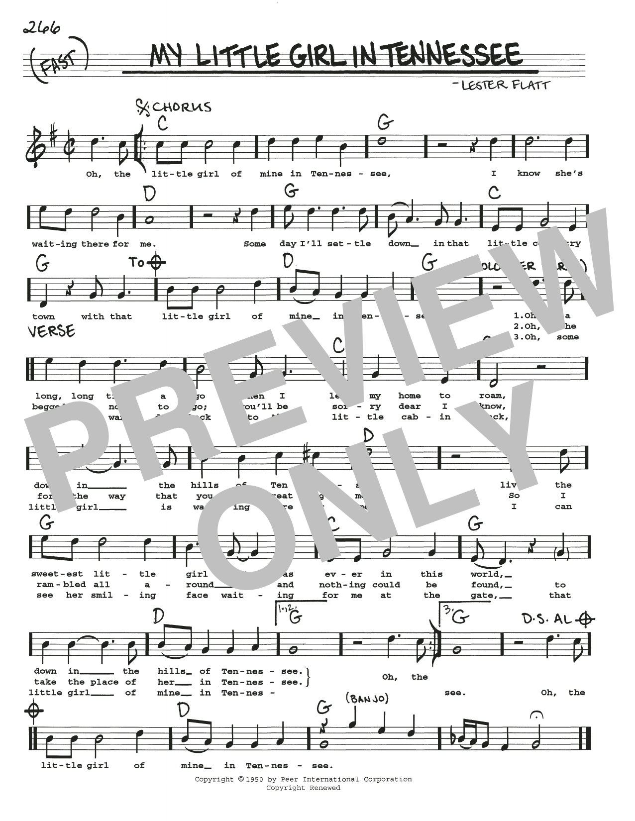 Lester Flatt My Little Girl In Tennessee Sheet Music Notes & Chords for Mandolin - Download or Print PDF