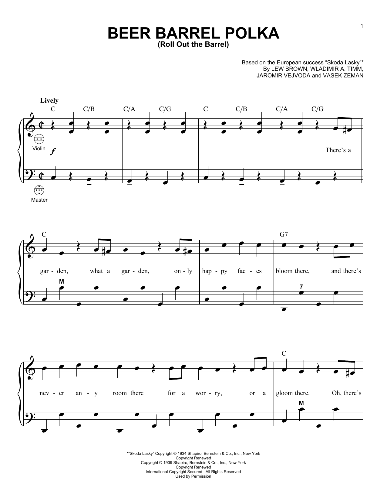 Gary Meisner Beer Barrel Polka (Roll Out The Barrel) Sheet Music Notes & Chords for Accordion - Download or Print PDF