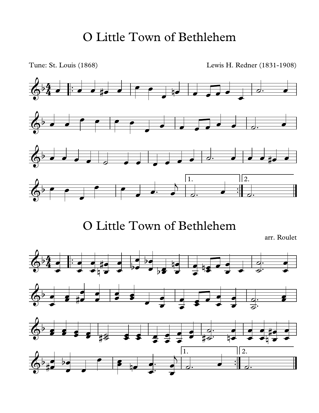 Lewis H. Redner O Little Town Of Bethlehem (arr. Patrick Roulet) Sheet Music Notes & Chords for Marimba Solo - Download or Print PDF