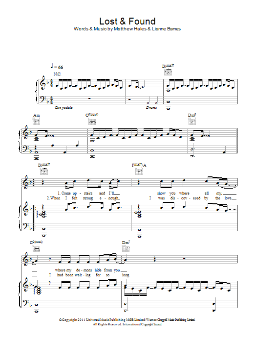 Lianne La Havas Lost & Found Sheet Music Notes & Chords for Piano, Vocal & Guitar (Right-Hand Melody) - Download or Print PDF