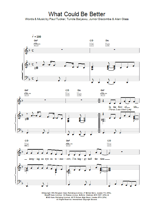 Lighthouse Family What Could Be Better Sheet Music Notes & Chords for Piano, Vocal & Guitar (Right-Hand Melody) - Download or Print PDF Lighthouse Family What Could Be Better Sheet Music Notes & Chords for Piano, Vocal & Guitar (Right-Hand Melody) - Download or Print PDF