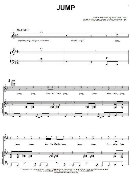 Lil' Josh Jump Sheet Music Notes & Chords for Piano, Vocal & Guitar (Right-Hand Melody) - Download or Print PDF