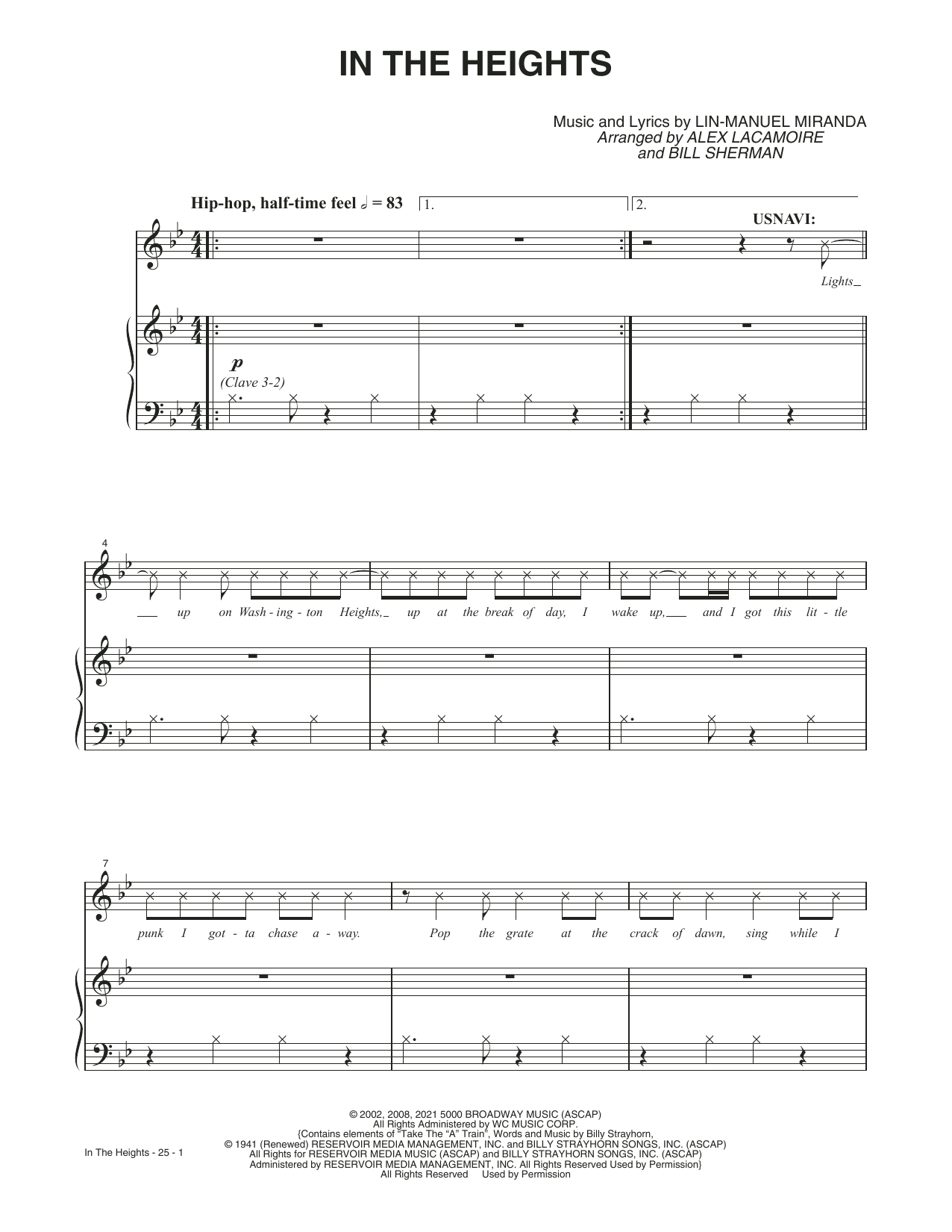 Lin-Manuel Miranda In The Heights (from the Motion Picture In The Heights) Sheet Music Notes & Chords for Piano, Vocal & Guitar - Download or Print PDF