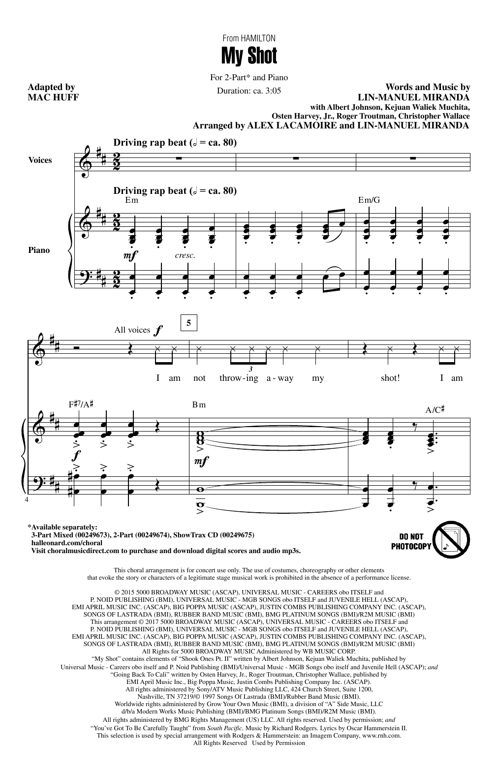 Lin-Manuel Miranda My Shot (from Hamilton) (arr. Mac Huff) Sheet Music Notes & Chords for 3-Part Mixed - Download or Print PDF