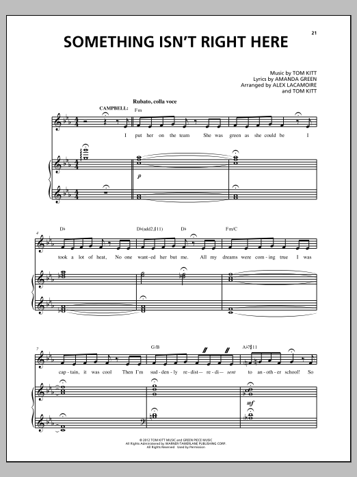 Lin-Manuel Miranda Something Isn't Right Here Sheet Music Notes & Chords for Piano & Vocal - Download or Print PDF