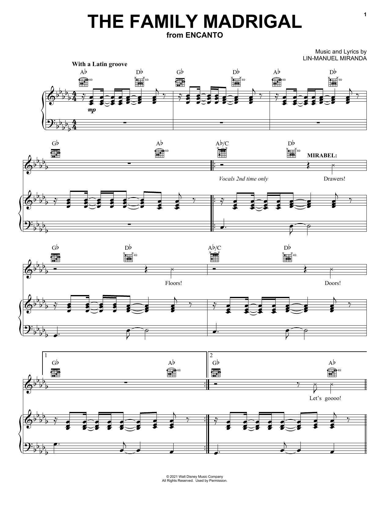 Lin-Manuel Miranda The Family Madrigal (from Encanto) Sheet Music Notes & Chords for Alto Sax Solo - Download or Print PDF