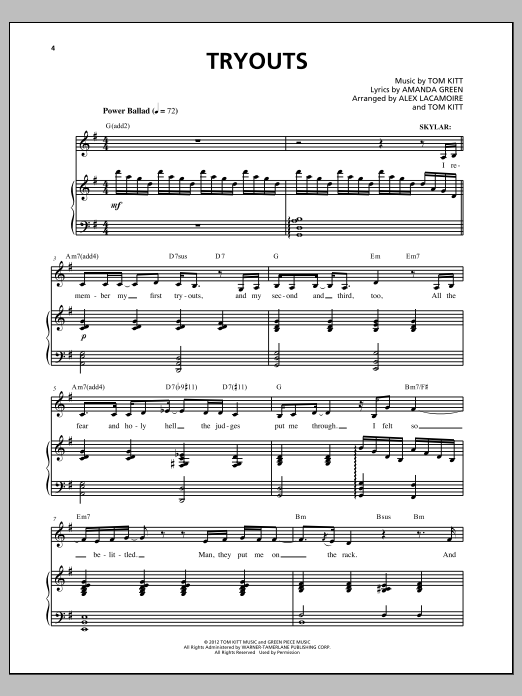 Lin-Manuel Miranda Tryouts Sheet Music Notes & Chords for Piano & Vocal - Download or Print PDF
