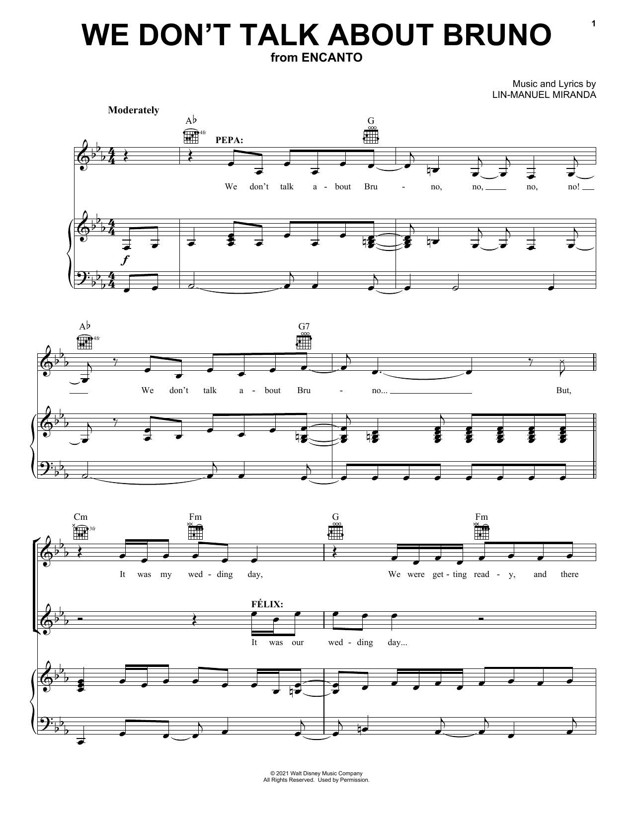 Lin-Manuel Miranda We Don't Talk About Bruno (from Encanto) Sheet Music Notes & Chords for Ocarina - Download or Print PDF