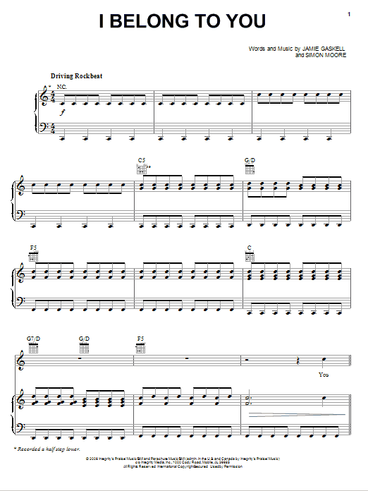 Lincoln Brewster I Belong To You Sheet Music Notes & Chords for Piano, Vocal & Guitar (Right-Hand Melody) - Download or Print PDF Lincoln Brewster I Belong To You Sheet Music Notes & Chords for Piano, Vocal & Guitar (Right-Hand Melody) - Download or Print PDF