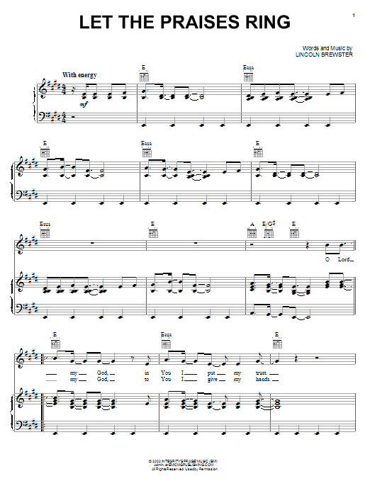 Lincoln Brewster Let The Praises Ring Sheet Music Notes & Chords for Lyrics & Chords - Download or Print PDF
