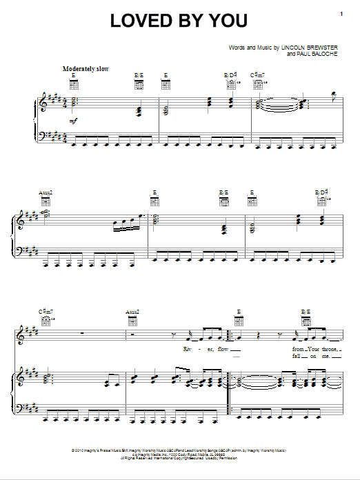 Lincoln Brewster Loved By You Sheet Music Notes & Chords for Piano, Vocal & Guitar (Right-Hand Melody) - Download or Print PDF Lincoln Brewster Loved By You Sheet Music Notes & Chords for Piano, Vocal & Guitar (Right-Hand Melody) - Download or Print PDF