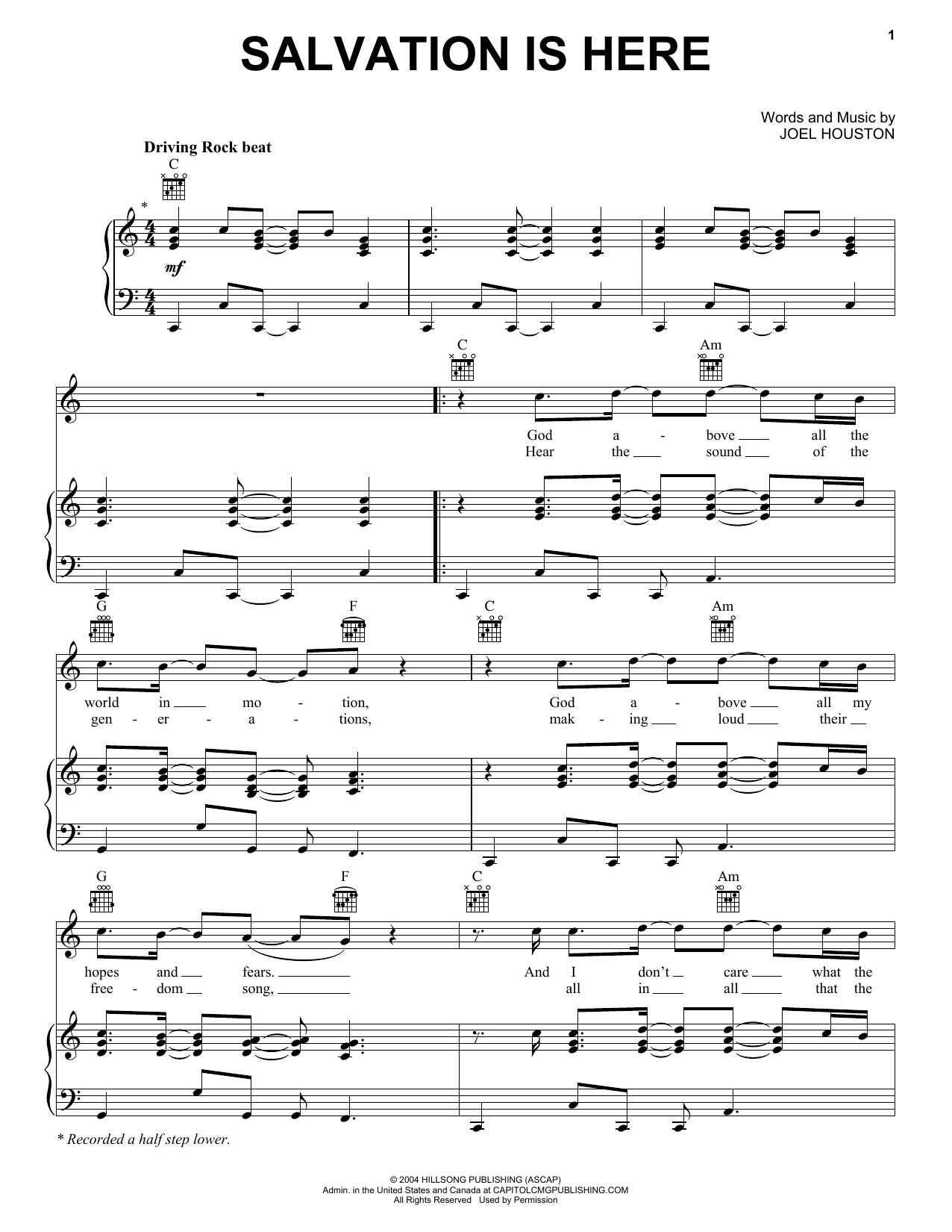 Lincoln Brewster Salvation Is Here Sheet Music Notes & Chords for Easy Guitar Tab - Download or Print PDF