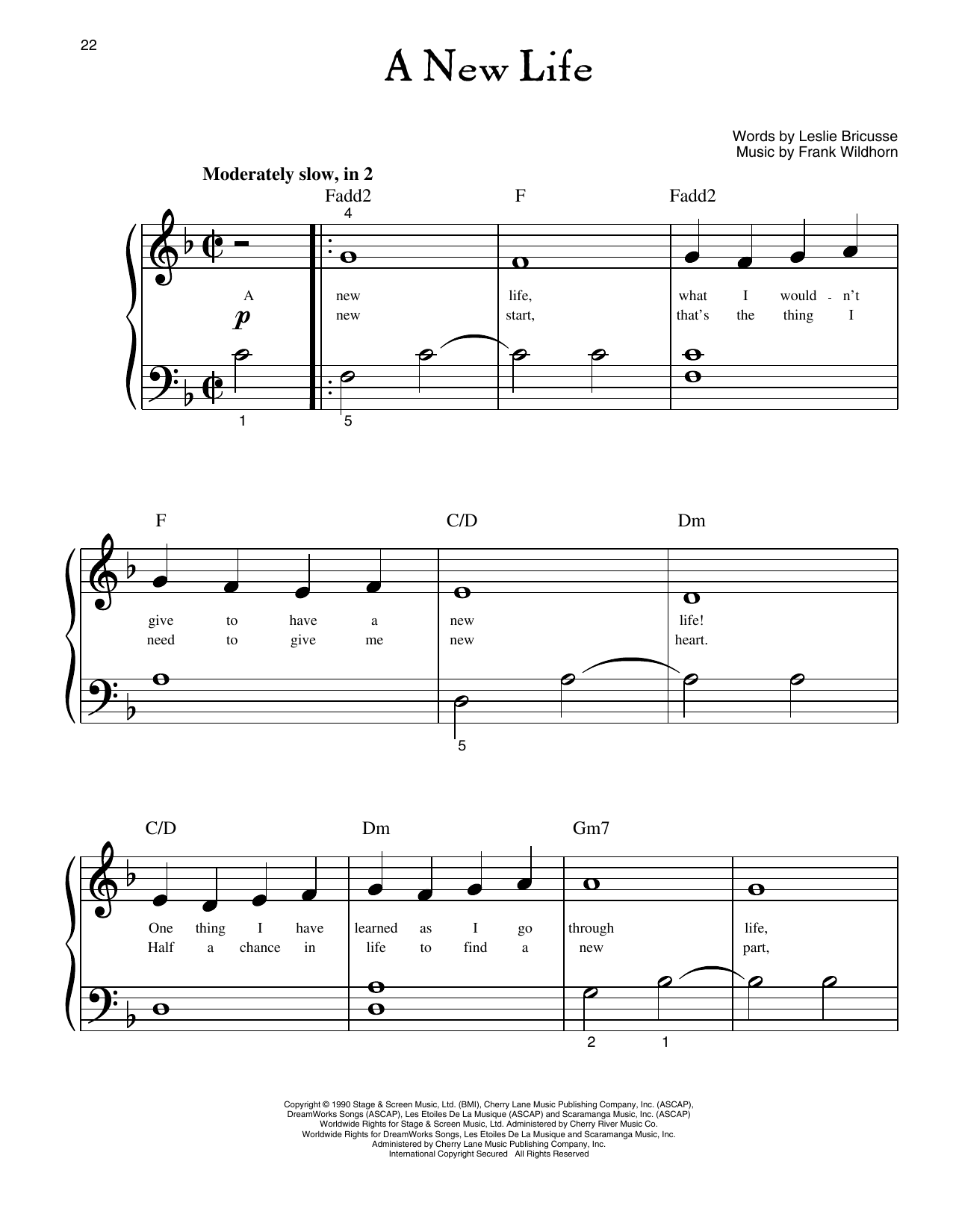 Linda Eder A New Life (from Jekyll And Hyde) Sheet Music Notes & Chords for Big Note Piano - Download or Print PDF
