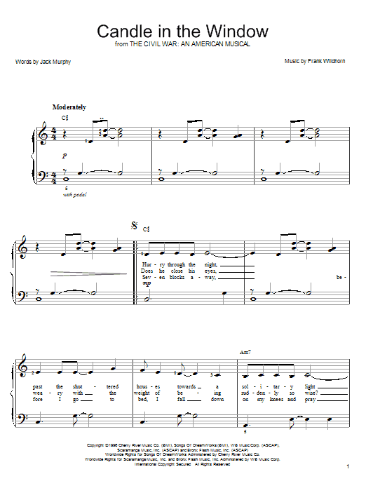 Linda Eder Candle In The Window Sheet Music Notes & Chords for Easy Piano - Download or Print PDF