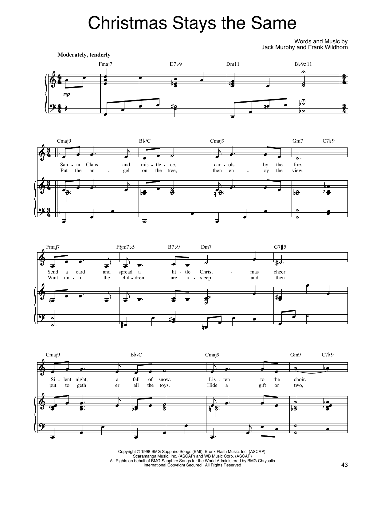 Linda Eder Christmas Stays The Same Sheet Music Notes & Chords for Piano, Vocal & Guitar Chords (Right-Hand Melody) - Download or Print PDF