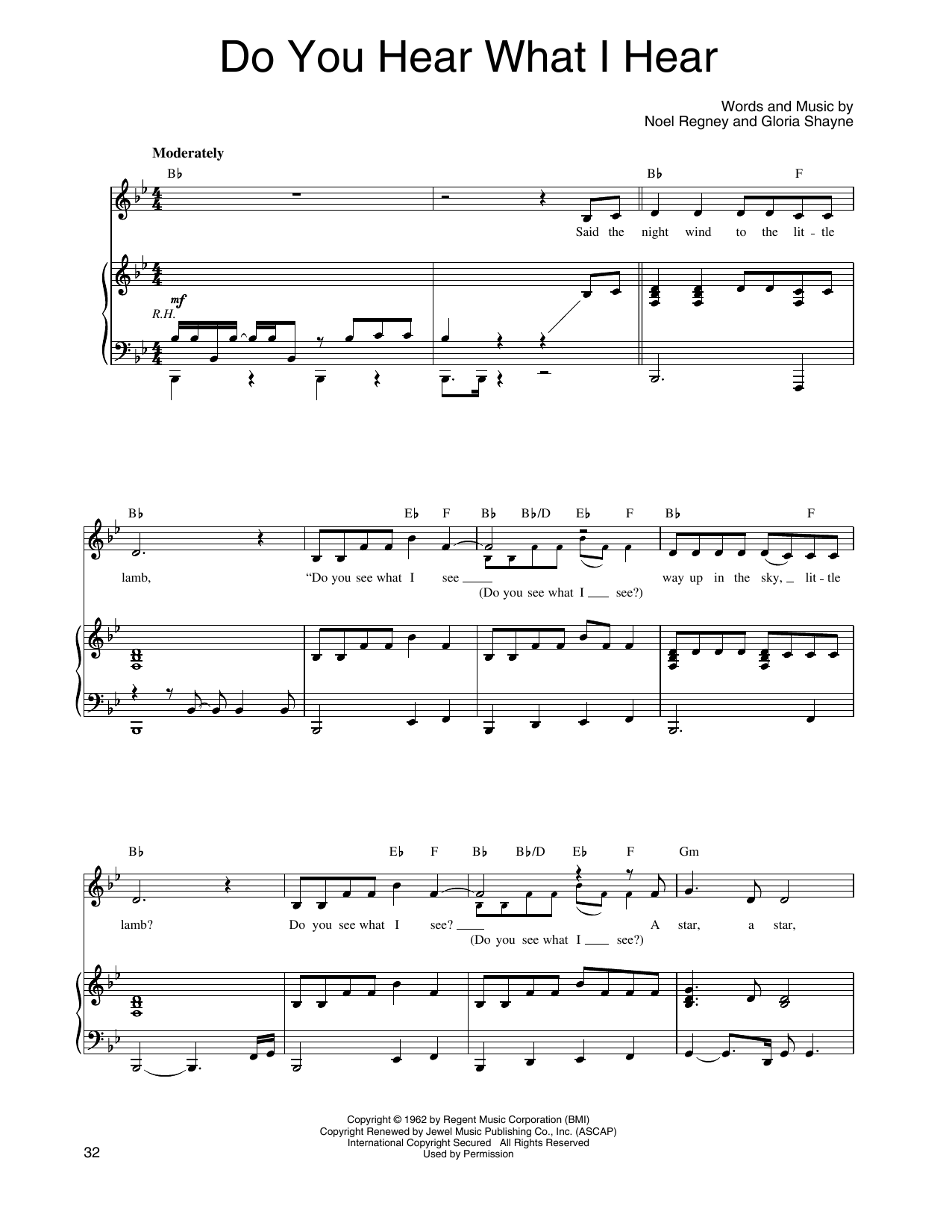 Linda Eder Do You Hear What I Hear Sheet Music Notes & Chords for Piano, Vocal & Guitar Chords (Right-Hand Melody) - Download or Print PDF