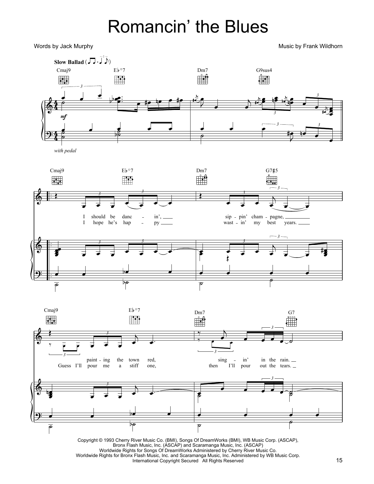 Linda Eder Romancin' The Blues Sheet Music Notes & Chords for Piano, Vocal & Guitar Chords (Right-Hand Melody) - Download or Print PDF