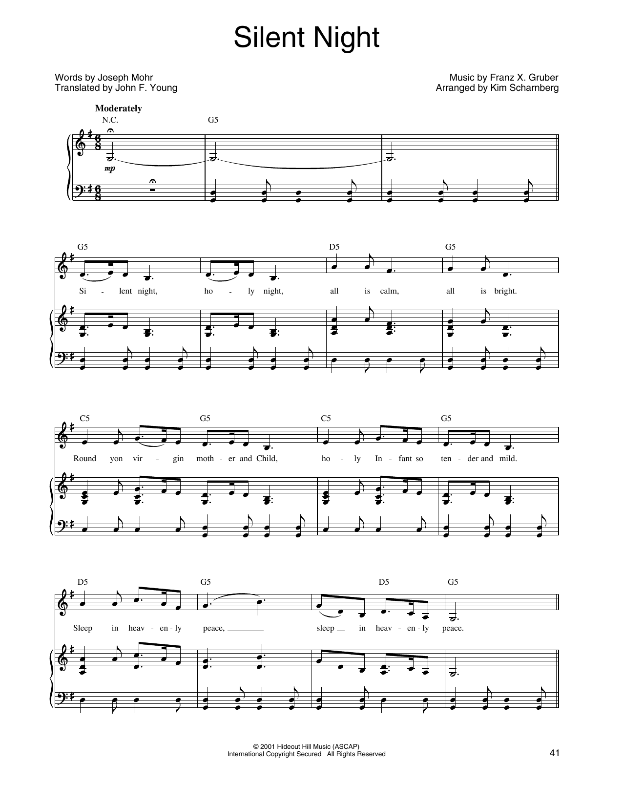 Linda Eder Silent Night Sheet Music Notes & Chords for Piano, Vocal & Guitar Chords (Right-Hand Melody) - Download or Print PDF