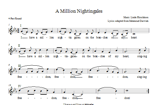Linda Hirschhorn I Have a Million Nightingales Sheet Music Notes & Chords for 2-Part, 3-Part Mixed - Download or Print PDF