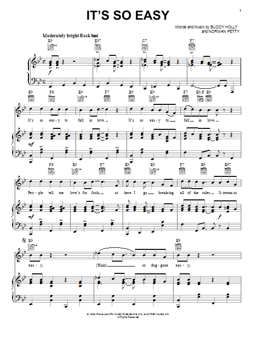 Linda Ronstadt It's So Easy Sheet Music Notes & Chords for Real Book – Melody, Lyrics & Chords - Download or Print PDF