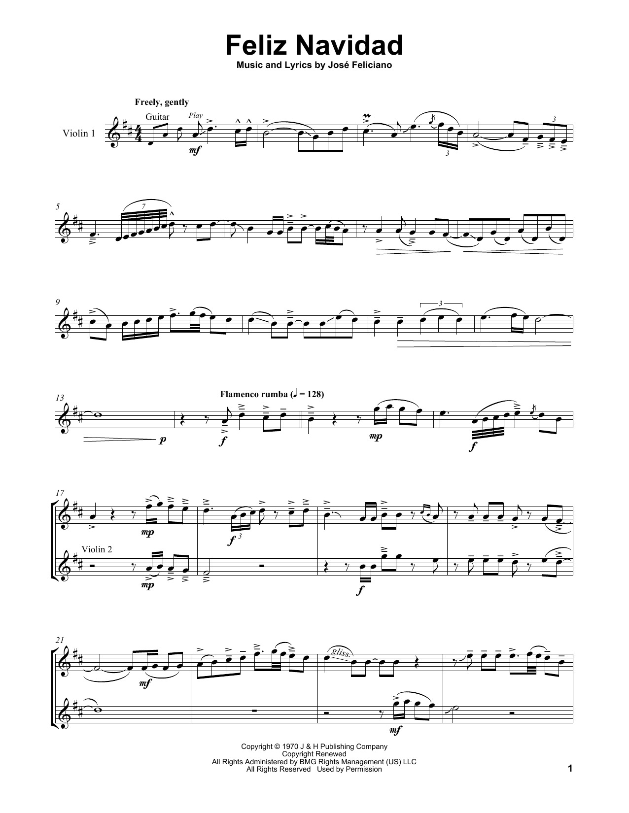 Lindsey Stirling Feliz Navidad Sheet Music Notes & Chords for Violin Duet - Download or Print PDF