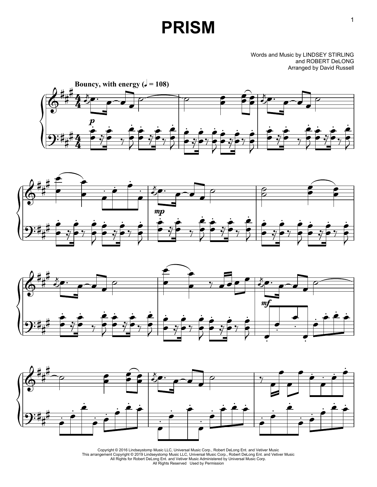 Lindsey Stirling Prism Sheet Music Notes & Chords for Piano Solo - Download or Print PDF