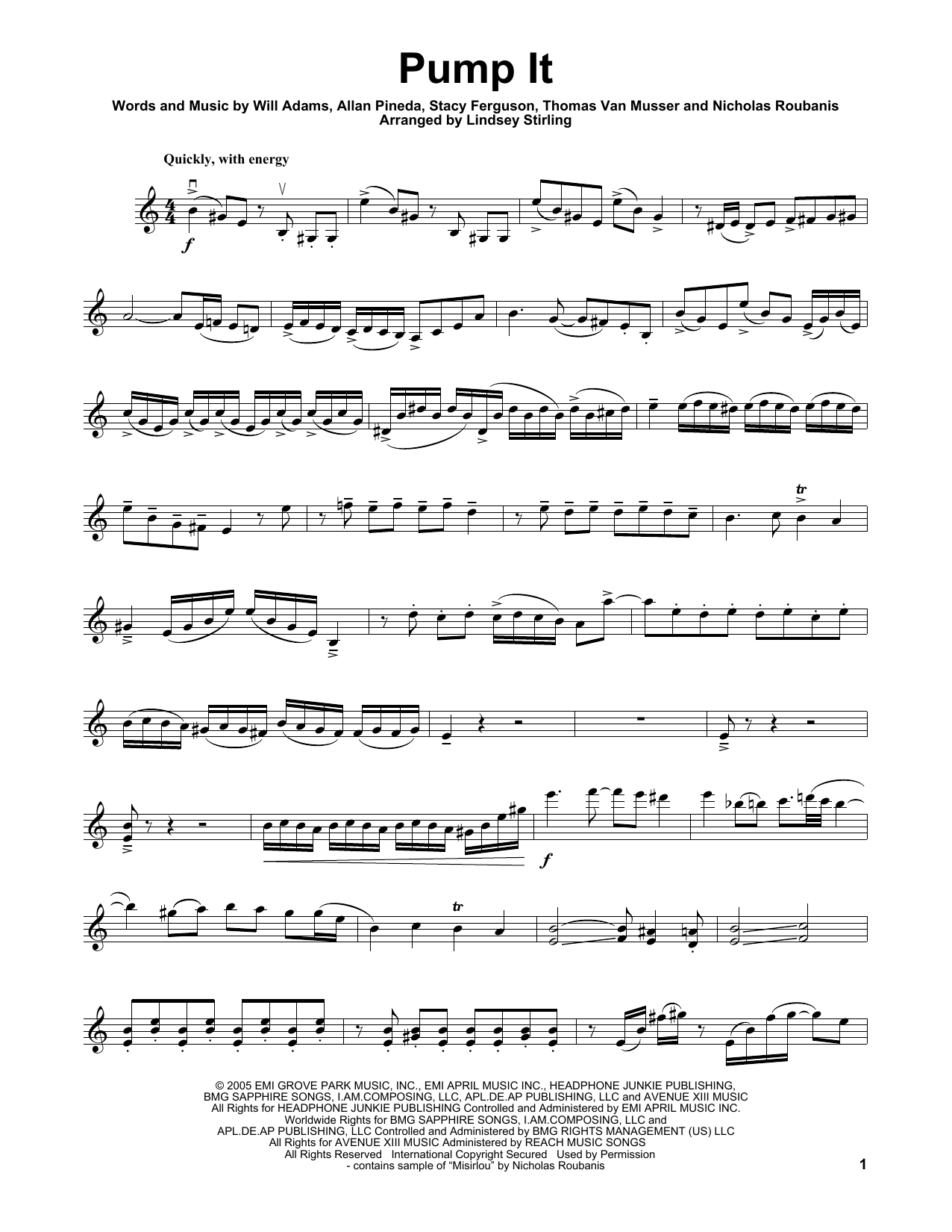 Lindsey Stirling Pump It Sheet Music Notes & Chords for Violin - Download or Print PDF