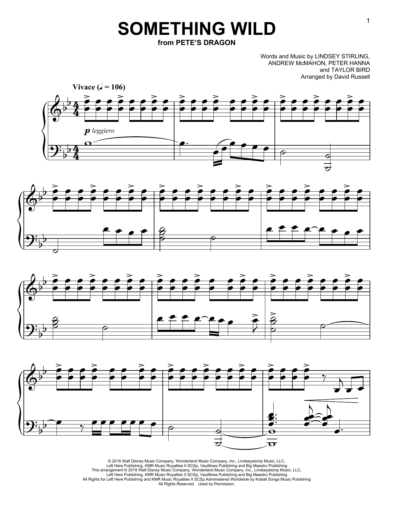 Lindsey Stirling Something Wild Sheet Music Notes & Chords for Easy Piano - Download or Print PDF