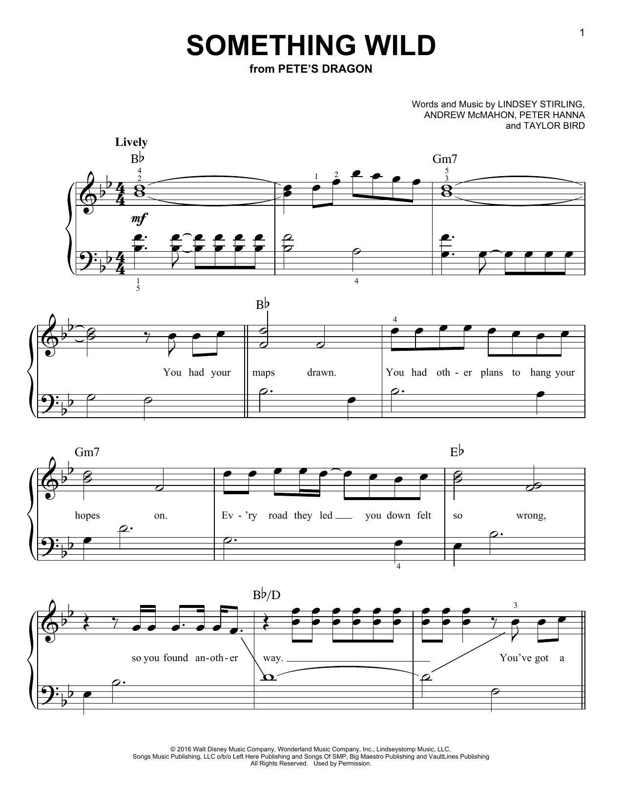 Lindsey Stirling Something Wild Sheet Music Notes & Chords for Easy Piano - Download or Print PDF