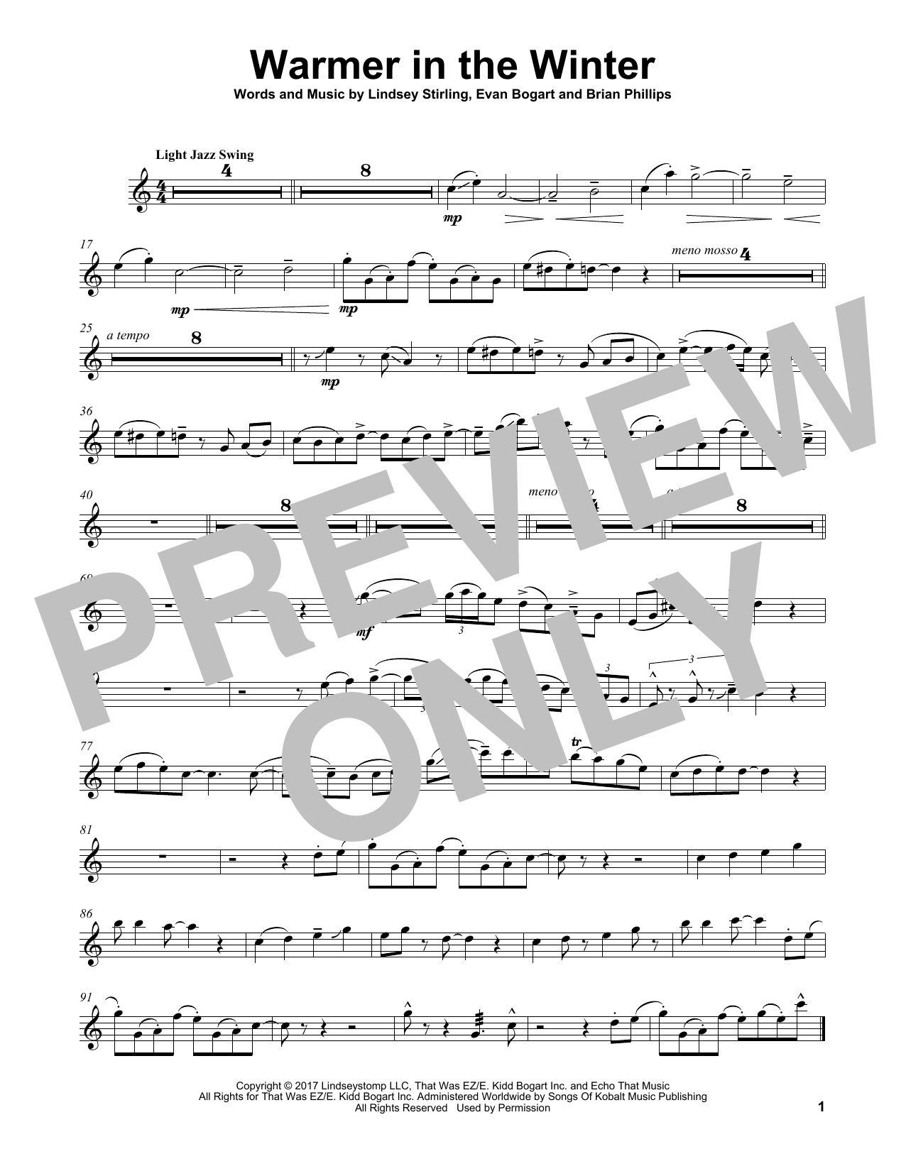 Lindsey Stirling Warmer In The Winter Sheet Music Notes & Chords for Violin - Download or Print PDF