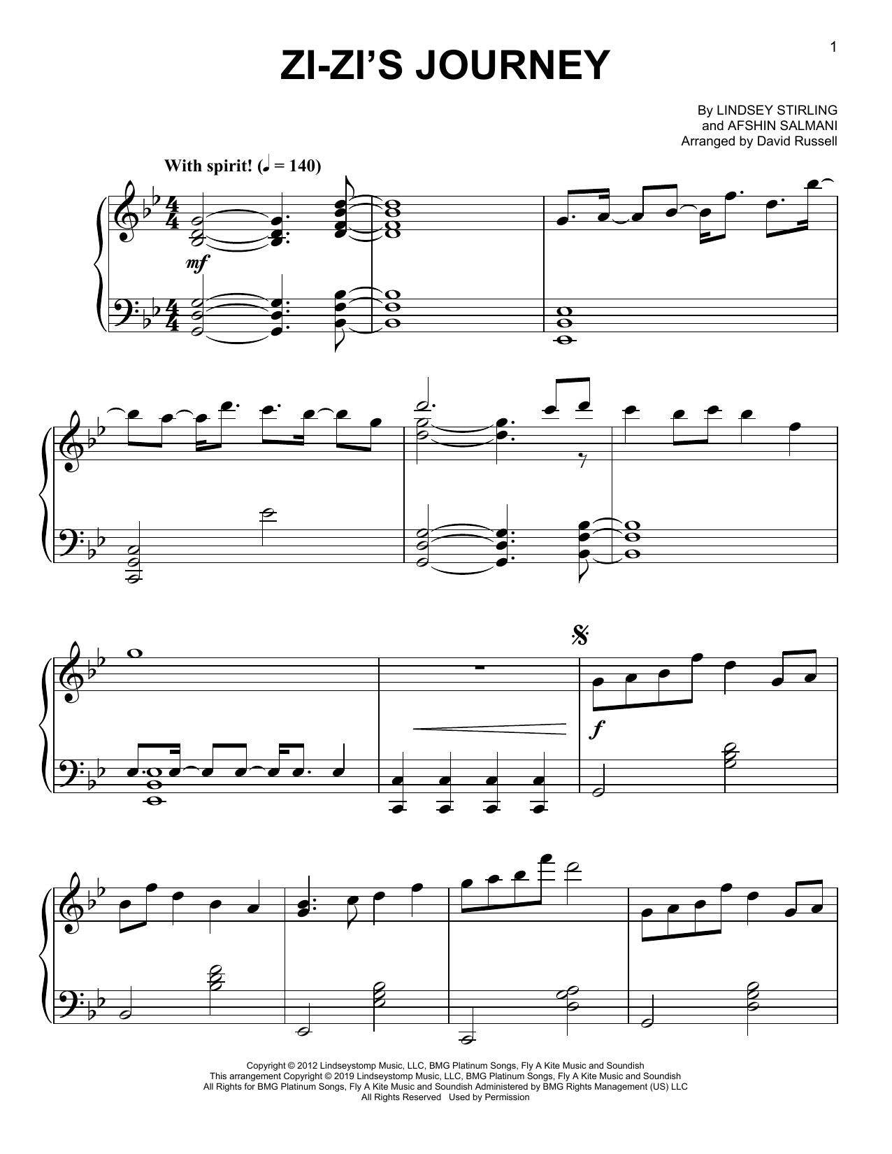 Lindsey Stirling Zi-Zi's Journey Sheet Music Notes & Chords for Easy Piano - Download or Print PDF
