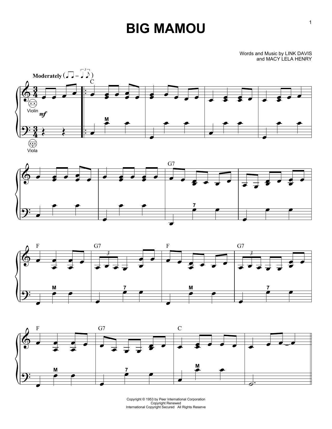 Link Davis Big Mamou Sheet Music Notes & Chords for Accordion - Download or Print PDF