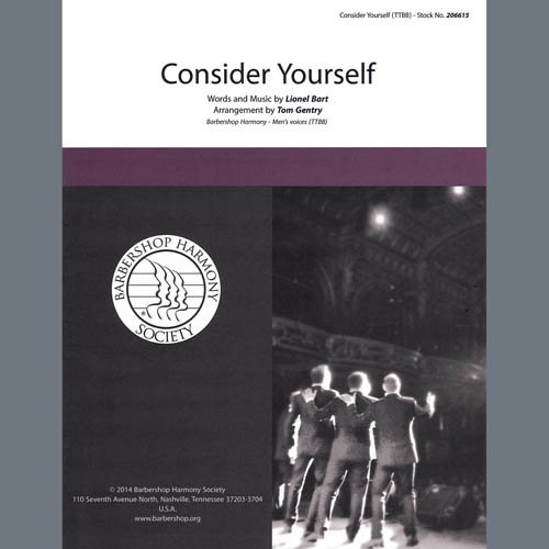 Lionel Bart, Consider Yourself (from Oliver) (arr. Tom Gentry), TTBB Choir