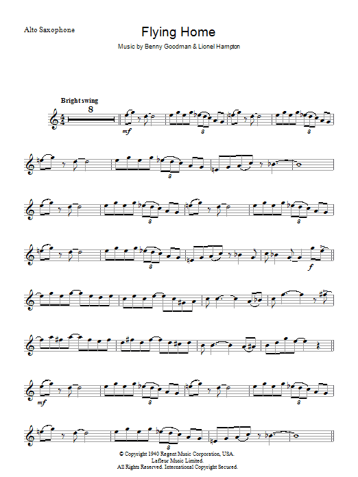 Lionel Hampton Flying Home Sheet Music Notes & Chords for Lead Sheet / Fake Book - Download or Print PDF
