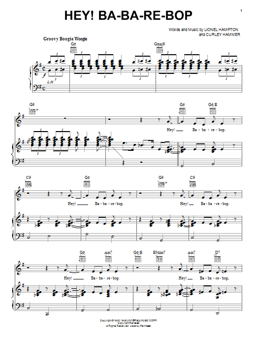 Lionel Hampton Hey! Ba-Ba-Re-Bop Sheet Music Notes & Chords for Keyboard - Download or Print PDF
