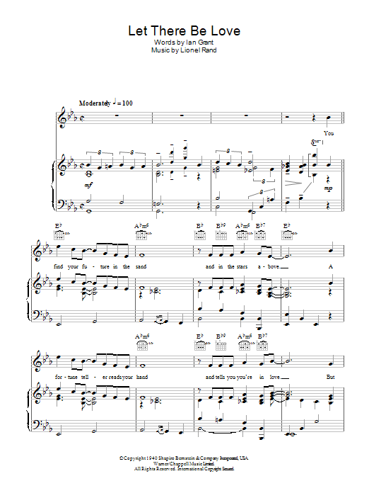 Lionel Rand Let There Be Love Sheet Music Notes & Chords for Violin - Download or Print PDF