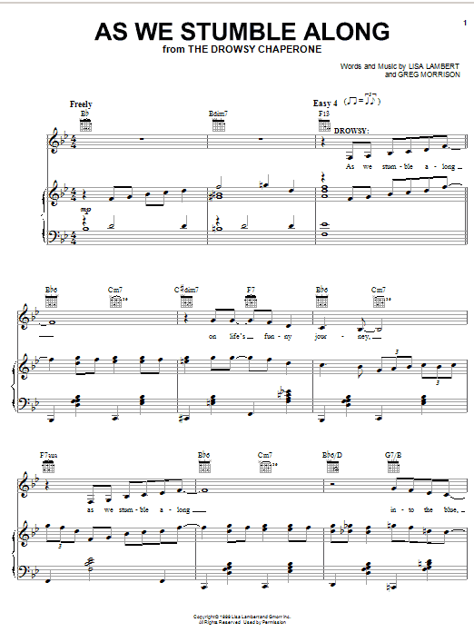 Lisa Lambert As We Stumble Along Sheet Music Notes & Chords for Piano, Vocal & Guitar (Right-Hand Melody) - Download or Print PDF