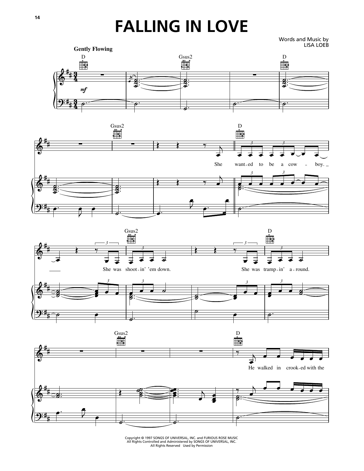 Lisa Loeb Falling In Love Sheet Music Notes & Chords for Piano, Vocal & Guitar Chords (Right-Hand Melody) - Download or Print PDF Lisa Loeb Falling In Love Sheet Music Notes & Chords for Piano, Vocal & Guitar Chords (Right-Hand Melody) - Download or Print PDF