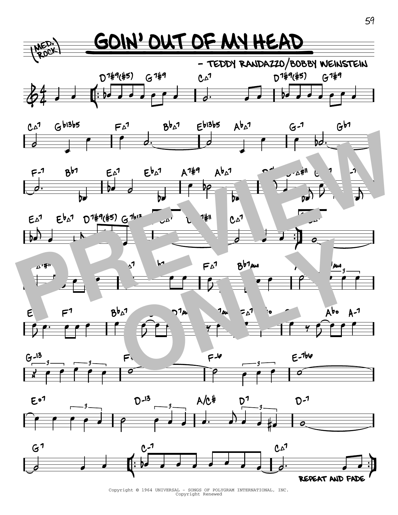 Little Anthony & The Imperials Goin' Out Of My Head (arr. David Hazeltine) Sheet Music Notes & Chords for Real Book – Enhanced Chords - Download or Print PDF