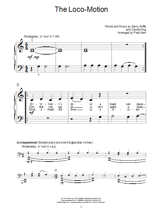 Fred Kern The Loco-Motion Sheet Music Notes & Chords for Educational Piano - Download or Print PDF