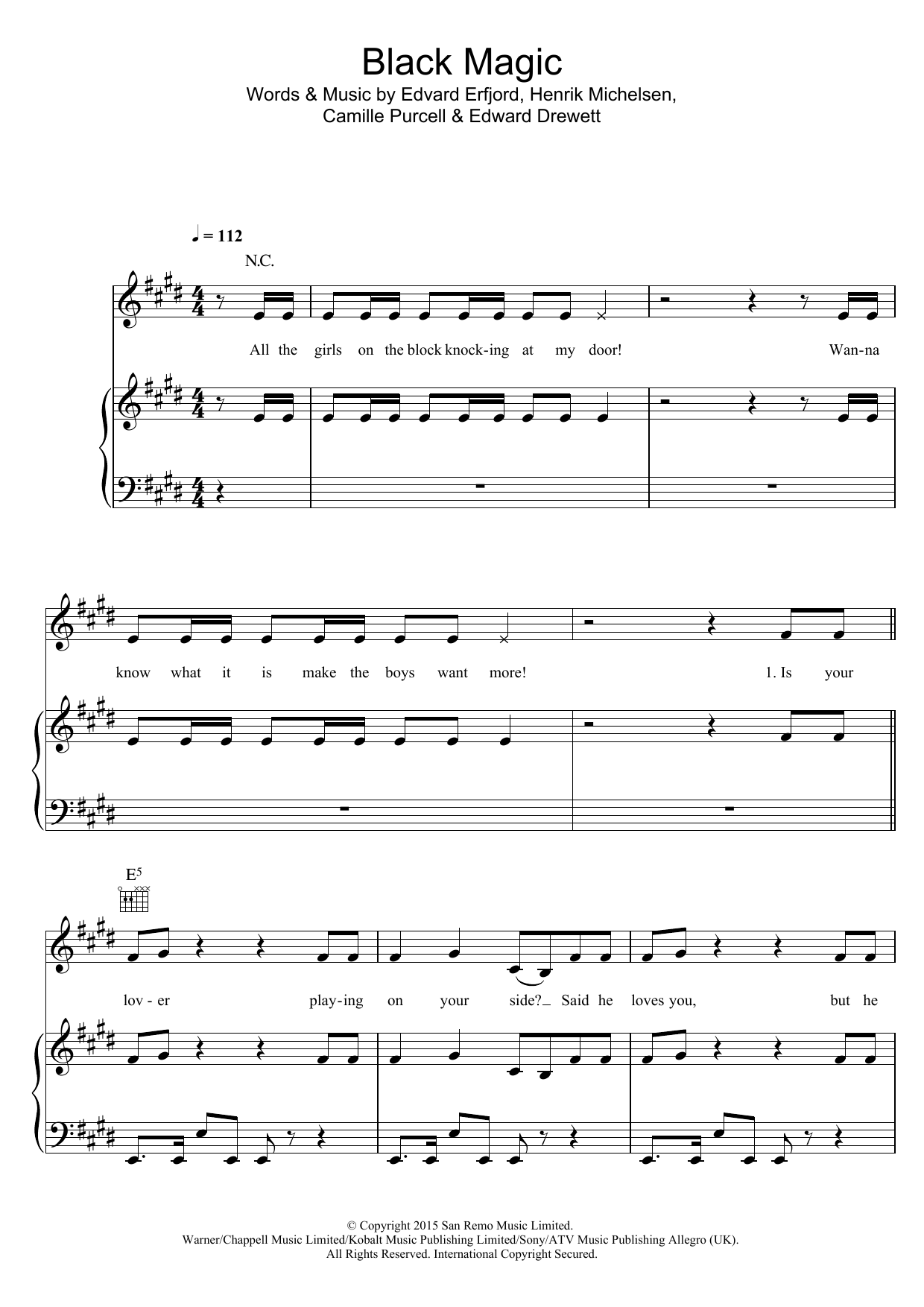 Little Mix Black Magic Sheet Music Notes & Chords for Piano Duet - Download or Print PDF