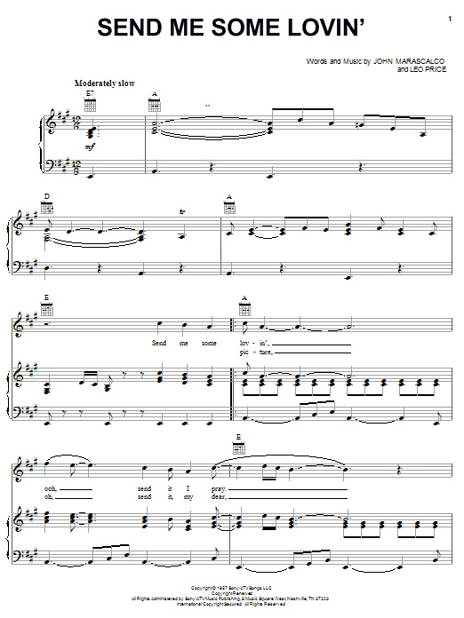 Little Richard Send Me Some Lovin' Sheet Music Notes & Chords for Melody Line, Lyrics & Chords - Download or Print PDF